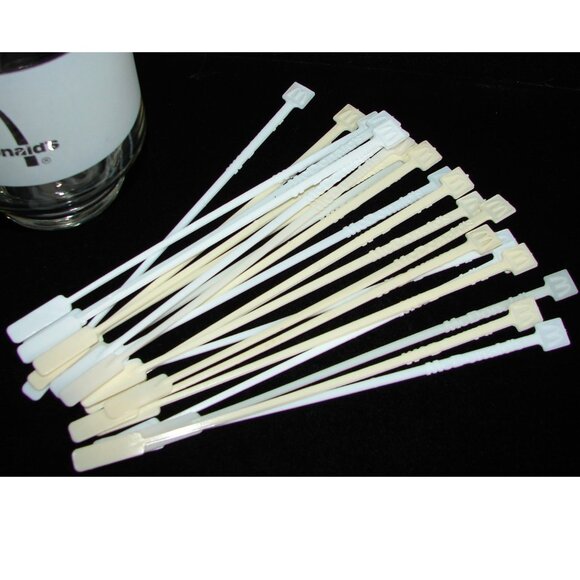 Vtg McDonalds Drink/Juice GLASS, Arch Logo, Frosted & Clear Glass + Stir Sticks - Picture 4 of 7